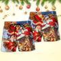 Christmas Up On Rooftop Santa Claus Art Style Beach Short