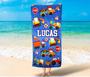 Construction Theme Personalized Beach Towels Kids Adults Unique Fun