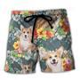 Corgi Tropical Floral Style Beach Short