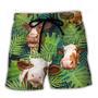 Cow Face Troll Funny Lover Cattle Tropical Style Beach Short