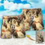 Cowboy Bull Riding Tropical Custom Photo Beach Short