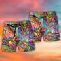 Dinosaur Colorful Art Style Beach Short