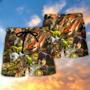 Dinosaur Disastrous War Art Style Beach Short