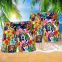 Dog Colorfull Floral Beautiful Beach Short