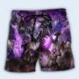 Dragon Skull Love Life Purple Beach Short