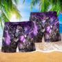 Dragon Skull Love Life Purple Beach Short