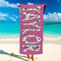 Flamingo Baby Name Personalized Beach Towels Perfect Summer Gift