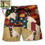 French Bulldog America Sunset Custom Photo Beach Short