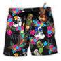 Funny Tropical Neon Colorful Style Beach Short