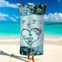 Galaxy Heart Butterfly Grandma Personalized Beach Towels Unique Gift