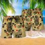 Gambling Flowers Skull Poker Beach Short