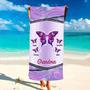 Glitter Butterfly Grandma Mom Kids Personalized Beach Towels Gift Idea