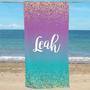 Glitter Design Large Personalized Beach Towels Perfect Summer Gift