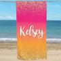 Glitter Design Large Personalized Beach Towels Perfect Summer Gift