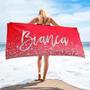 Gold Sparkle Personalized Beach Towels Name Gold Glitter Ideal Gift Her