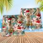 Golden Retriever Merry Christmas Snowman Beach Short