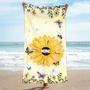 Grandma Flower Painting Grandkids Personalized Beach Towels Design