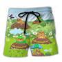 Groundhog Day Cute Happy Day Grass Garden Beach Short