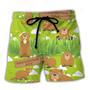 Groundhog Happy Day Lover With Grass Flowers Garden Beach Short