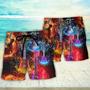 Guitar Lover Acoustic Beautiful Colorful Beach Short