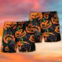 Halloween Black Cat Pumpkin Scary Tropical Beach Short