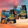 Halloween Dragon Pumpkin Scary Sky Night Beach Short