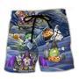 Halloween Gnome Spooky Inviting Haunted House Beach Short