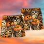 Halloween Owl Pumpkin Pattern Beach Short