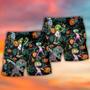 Halloween Zombie Tropical Pumpkin Scary Beach Short