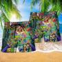 Hippie Mushroom Alien Bus Everything Colorful Beach Short