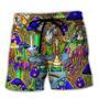 Hippie Mushroom Peace The Colorful Of Life Beach Short