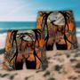 Hunting Deer Orange Camo Background Beach Short