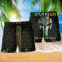 Irish Warrior Fearless Honor Courage Green Leaf Beach Short