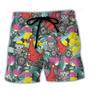 Kangaroo And Koala Vibe Ride Cycling Flower Art Beach Short