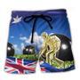 Lawn Bowling The Flag Fly With Wind In Australia Beach Short