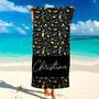 Leopard Bridesmaid Personalized Beach Towels Perfect Bachelorette Party Gift