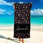 Leopard Bridesmaid Personalized Beach Towels Perfect Bachelorette Party Gift