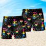 LGBT Pansexual Tropical Leaf Beach Short