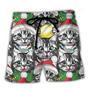 Meowy Christmas Xmas Cat Lover Beach Short