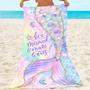 Mermaid Tail Design Girls Personalized Summer Beach Towels