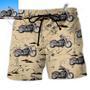 Motorcycle Desert Catus Mountain Flower Custom Photo Beach Short