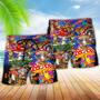 Mushroom Happy Together Hippie Colorful Beach Short