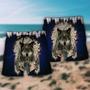 Native Wolf Feathers Pattern Beach Short