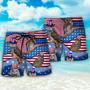 Owl USA Flag Independence Day Beach Short