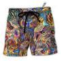 Owl Wild Animal Neon Colorful Beach Short