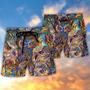 Owl Wild Animal Neon Colorful Beach Short