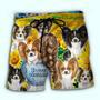 Papillon Dog With Sunflower Beach Short