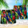 Parrot Family Colorful Tropical Beach Short