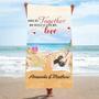 Personalized Couple Beach Towels Building Life Together Summer Vibes