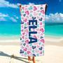 Personalized Written In Sand Beach Towels Spring Break Vacation Memento